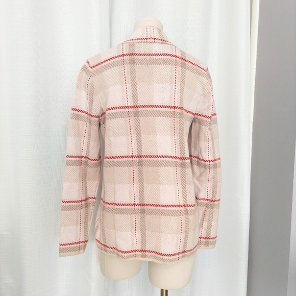 Lands End Lofty Mockneck Sweater Jaquard Plaid Tight Knit Cotton Blend Casual - Picture 2 of 10